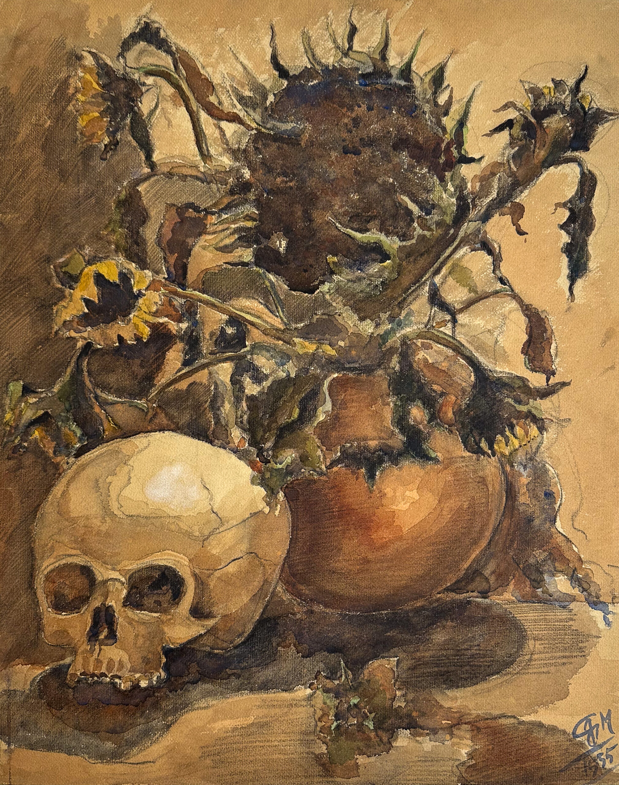 Schilderij van Geert Meinen; Memento Mori